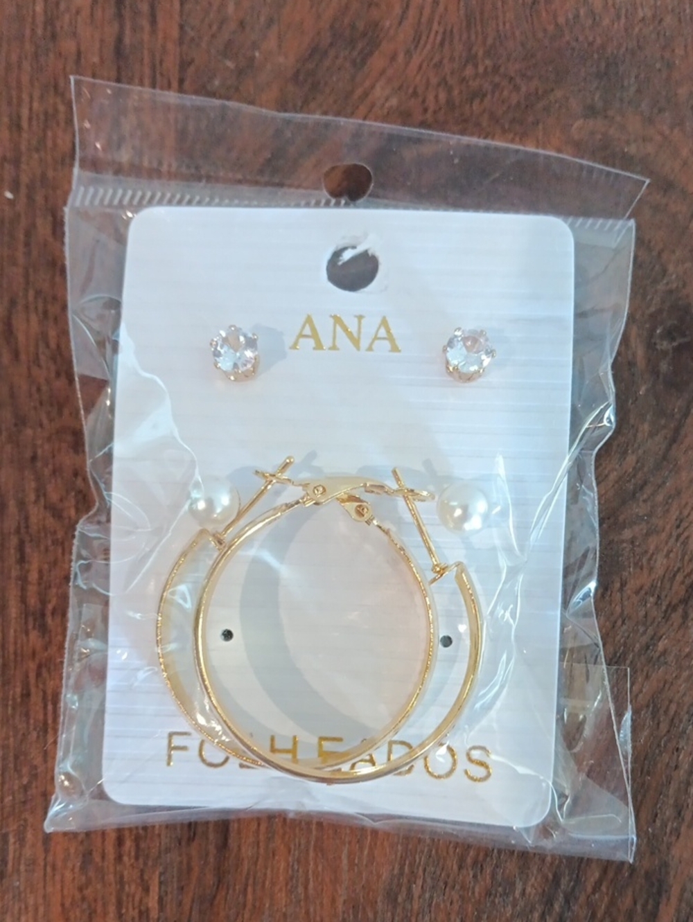a.n.a Gold Hoop and Crystal & Pearl Stud Earring Set